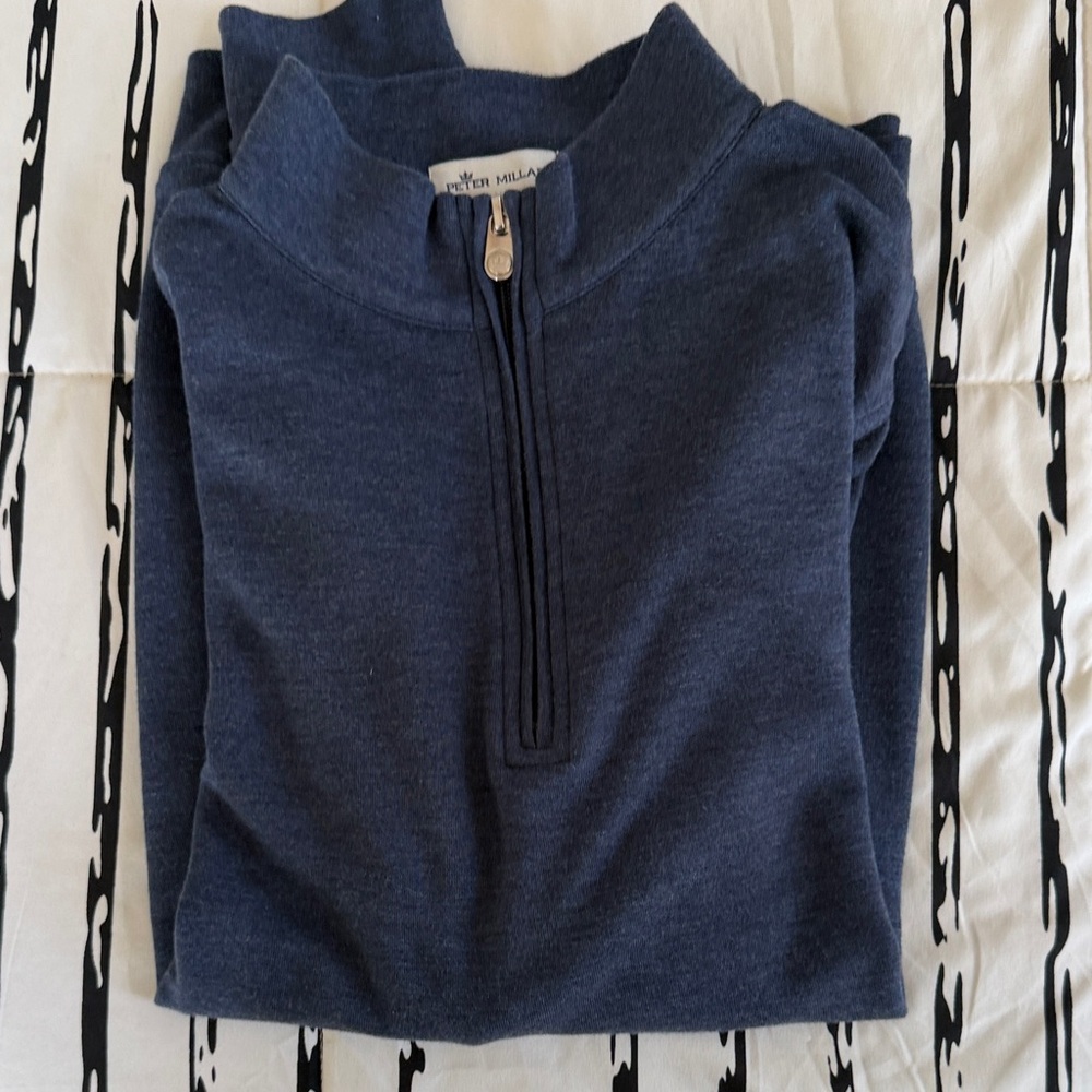 Peter Millar Navy Half-Zip Sweater